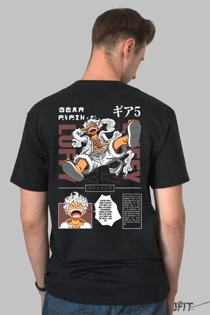 Tricou Anime One Piece - Luffy Gear 5 Awakening barbat negru