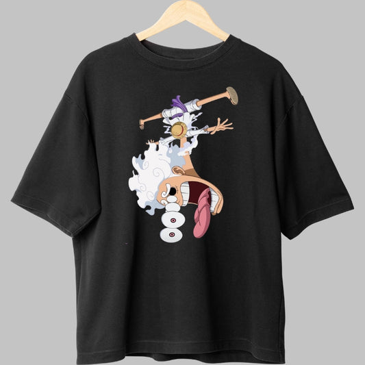 Tricou Anime One Piece - Luffy Gear 5 Cartoon Mode fata