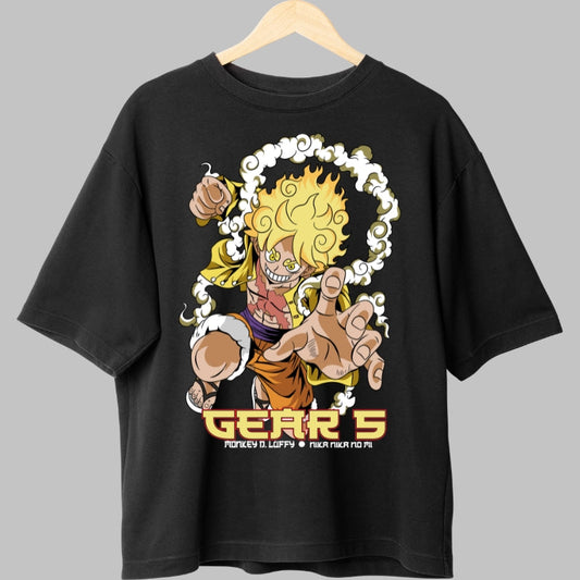Tricou Anime One Piece - Luffy Gear 5 Explozie de Energie fata