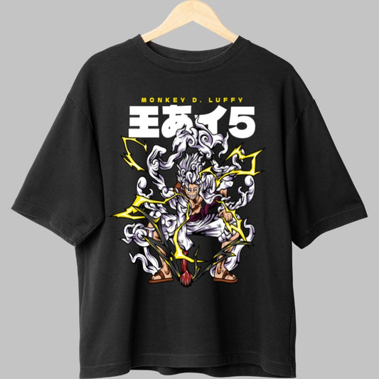Tricou Anime One Piece - Luffy Gear 5 Lightning Rage fata