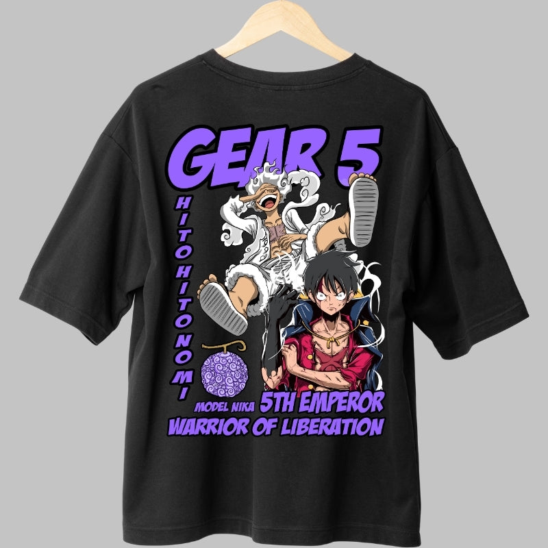Tricou Anime One Piece - Luffy Gear 5 Nika Liberator spate