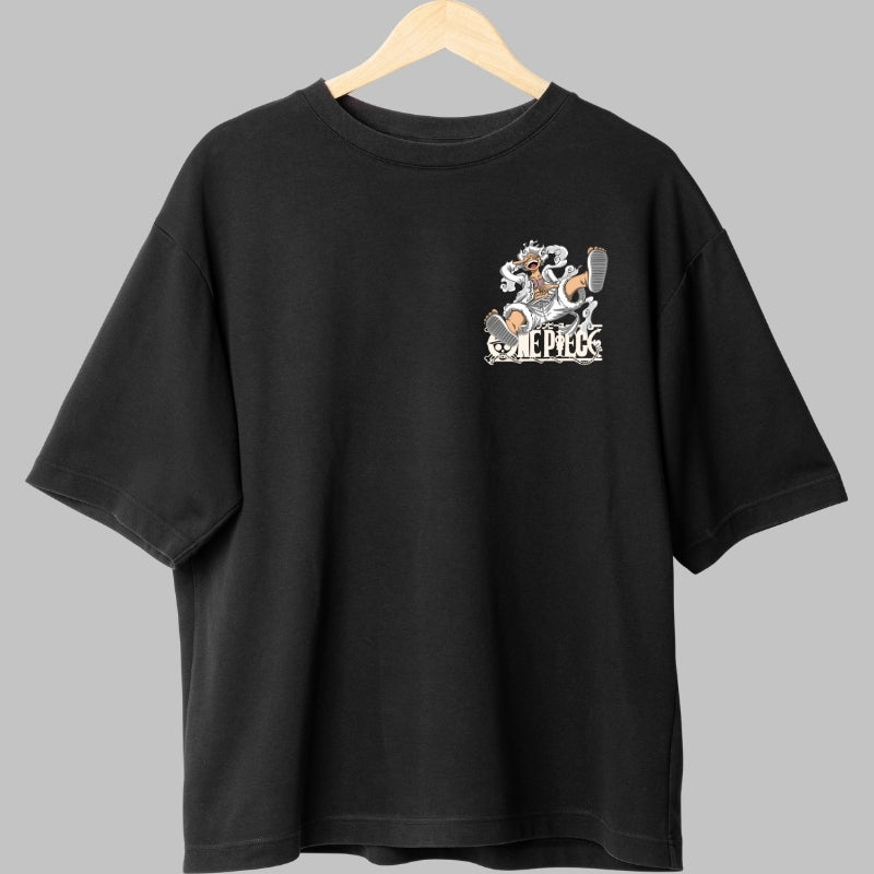 Tricou Anime One Piece - Luffy Gear 5 Wanted Poster fata