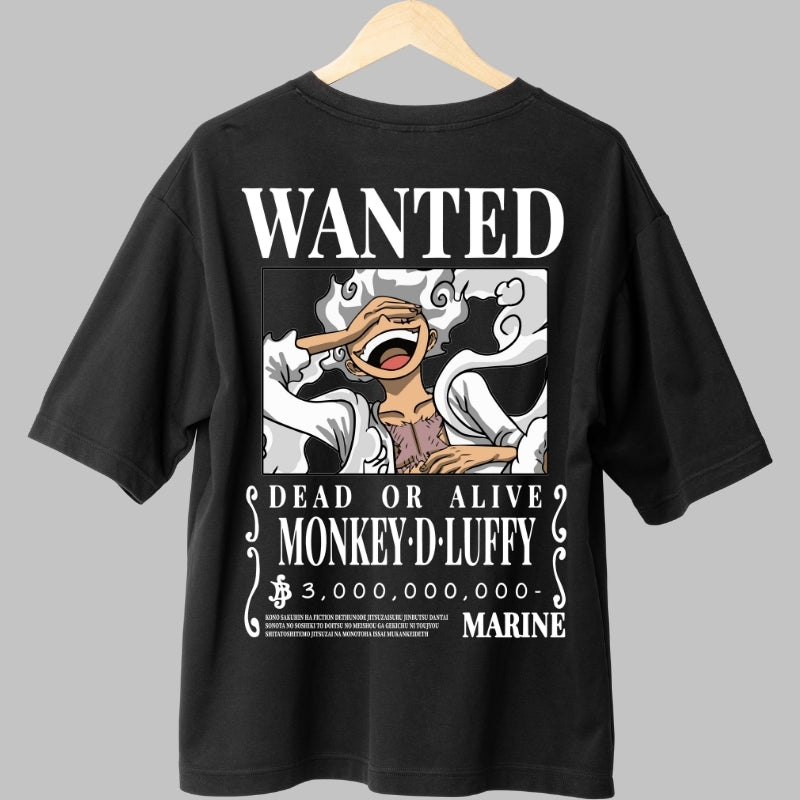 Tricou Anime One Piece - Luffy Gear 5 Wanted Poster spate