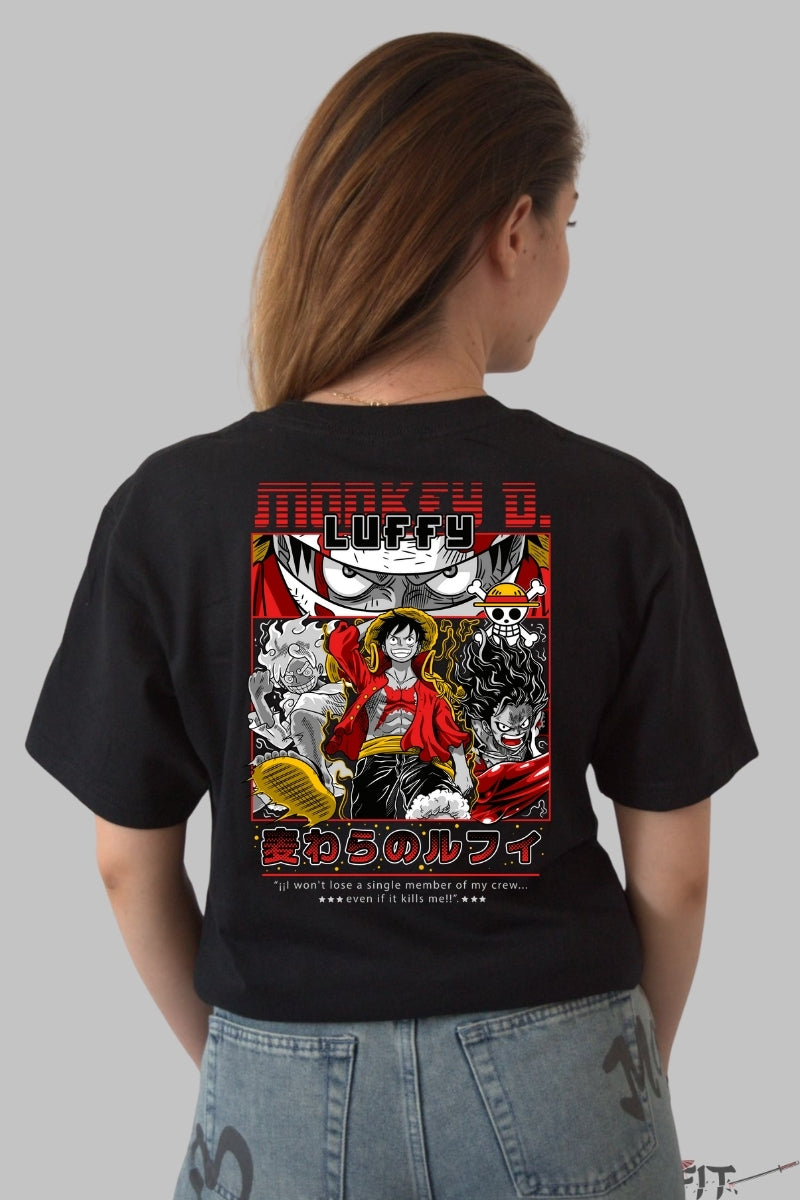 Tricou Anime One Piece - Luffy Gear Fifth Determinare Totala dama negru