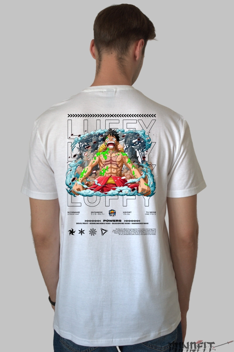 Tricou Anime One Piece - Luffy Gear Fifth Explosion barbat alb