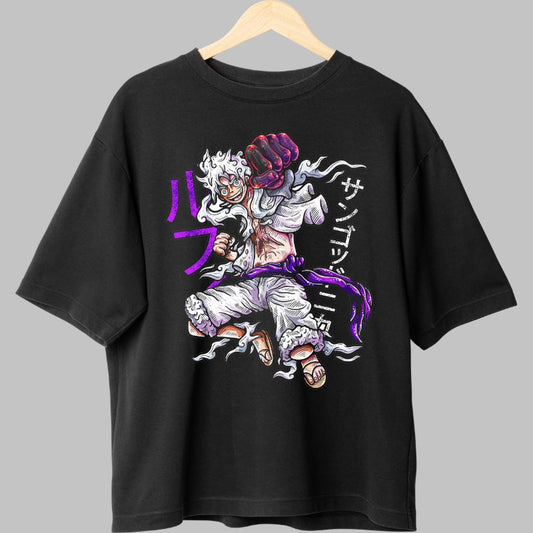 Tricou Anime One Piece - Luffy Gear Fifth Transformation fata