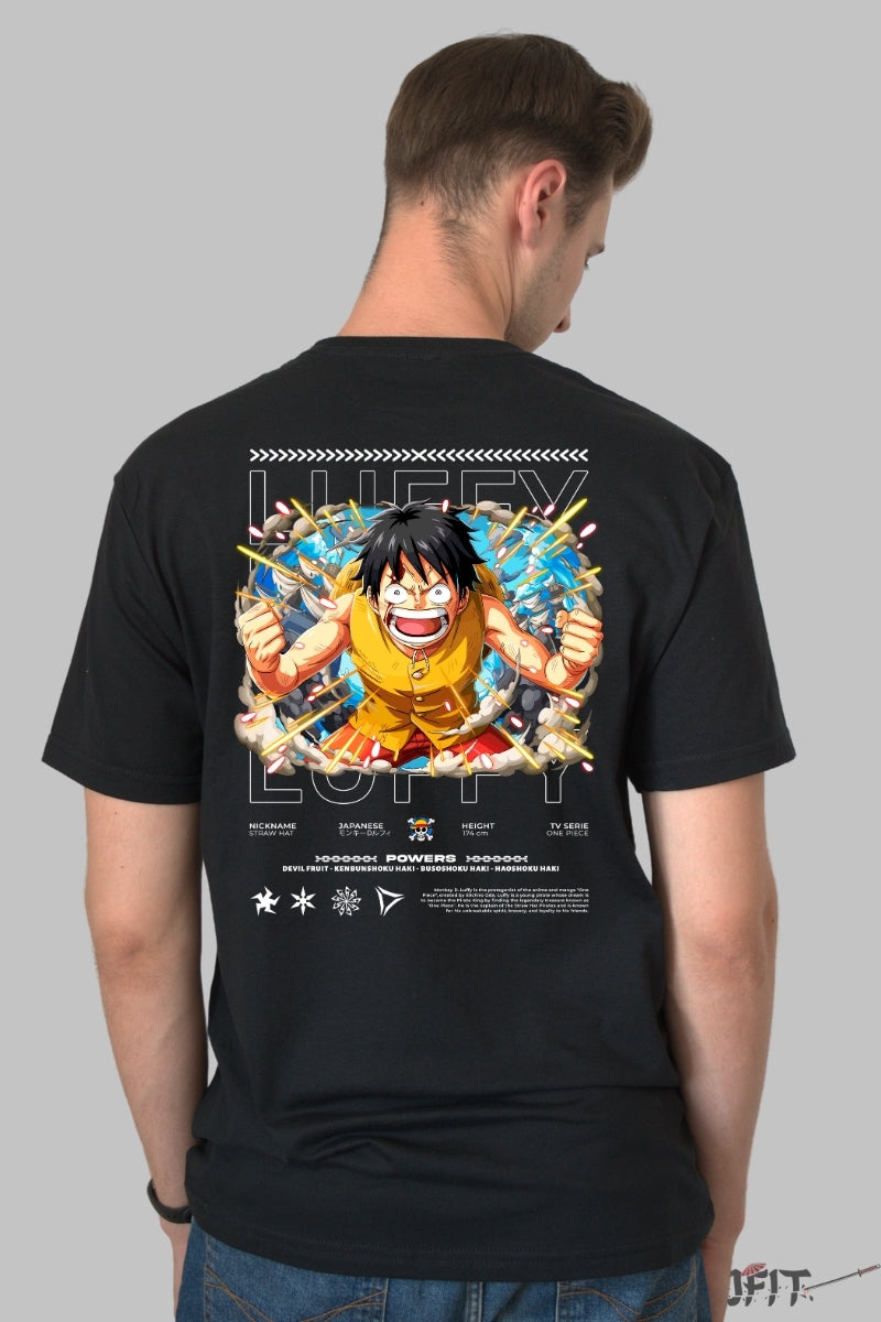 Tricou Anime One Piece - Luffy Gear Second Explosion barbat negru