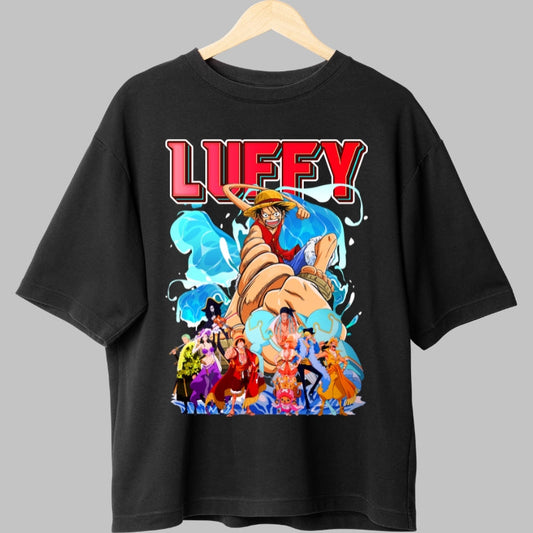 Tricou Anime One Piece - Luffy Gear Third si Echipajul Mugiwara fata