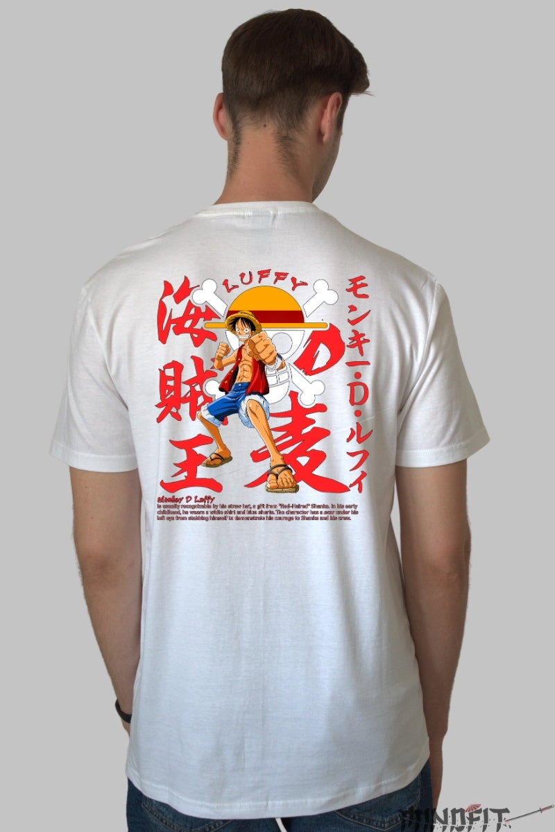 Tricou Anime One Piece - Luffy Regele Piratilor barbat alb