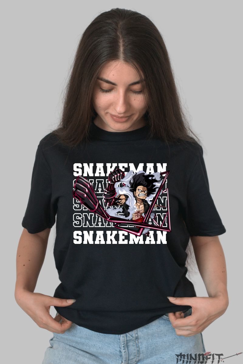 Tricou Anime One Piece Luffy Snakeman Epic dama negru