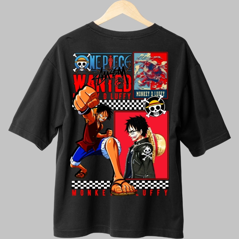 Tricou Anime One Piece - Luffy Wanted Force spate