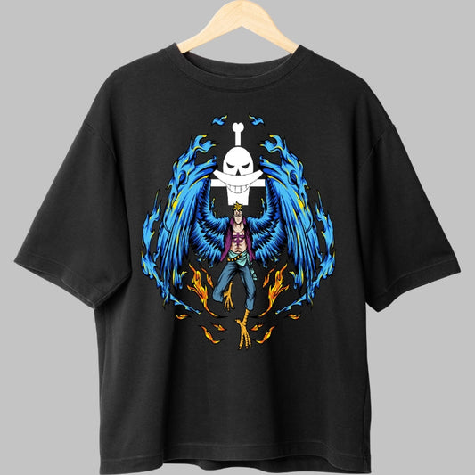 Tricou Anime One Piece - Marco Phoenix Fire Wings fata