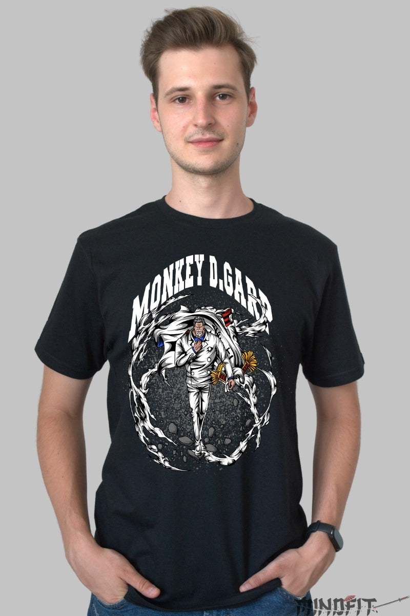 Tricou Anime One Piece - Monkey D. Garp Navy Legend barbat negru