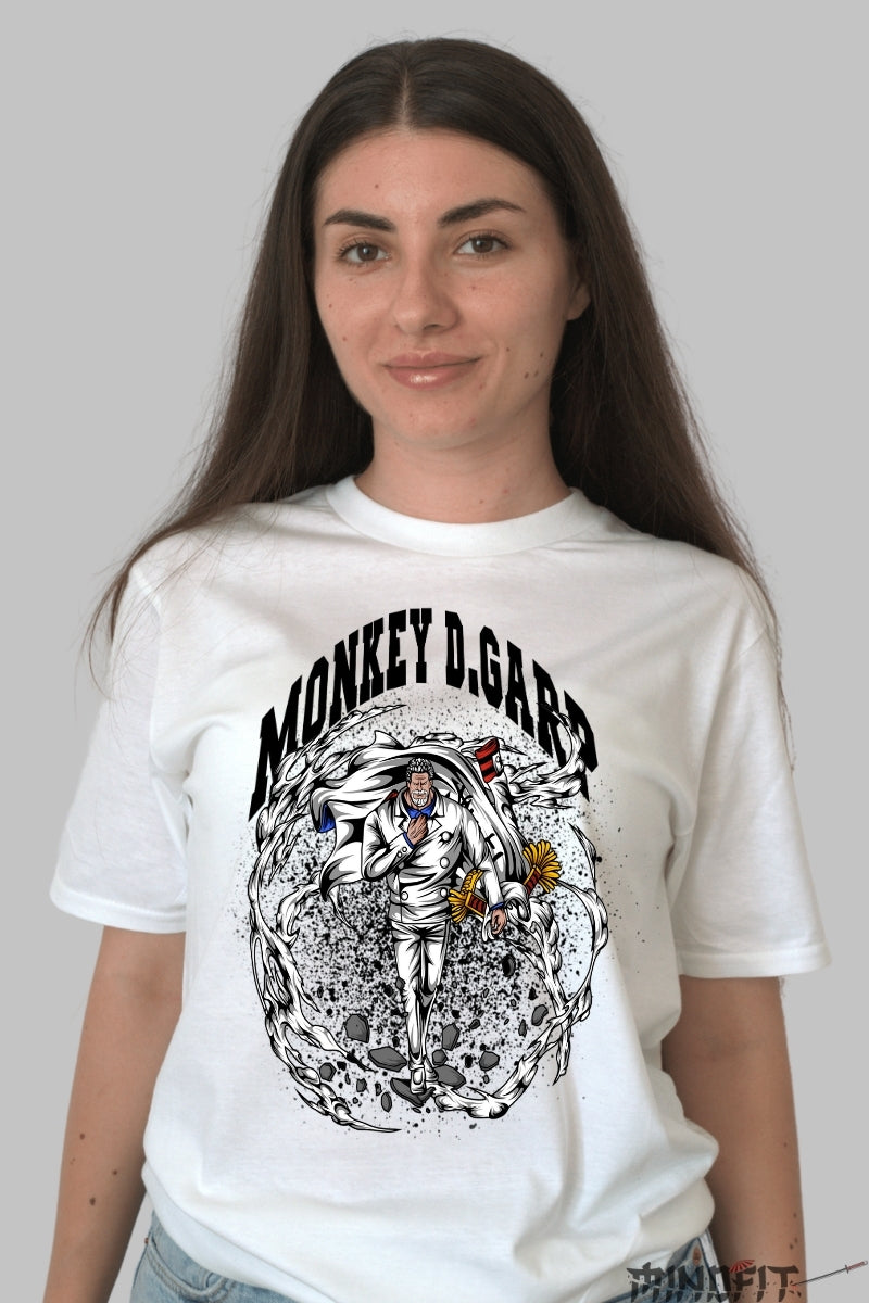 Tricou Anime One Piece - Monkey D. Garp Navy Legend dama alb