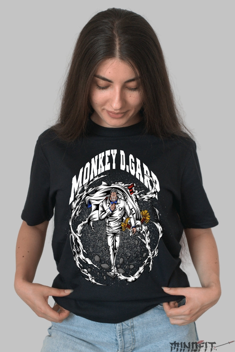 Tricou Anime One Piece - Monkey D. Garp Navy Legend dama negru