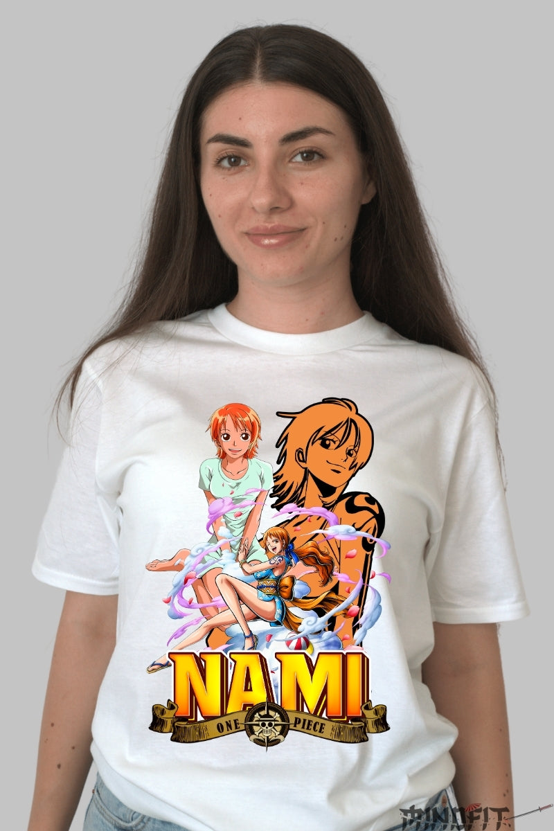 Tricou Anime One Piece - Nami Navigatorul Vremurilor dama alb