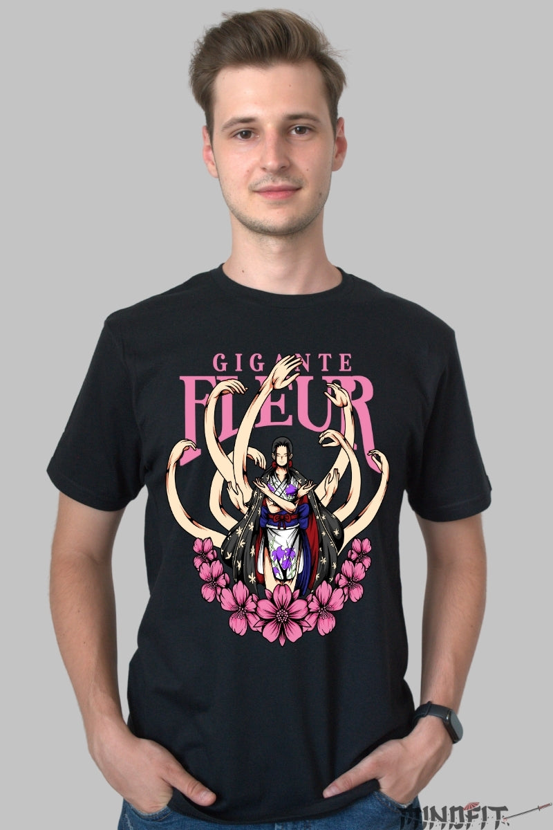 Tricou Anime One Piece - Nico Robin Gigante Fleur barbat negru
