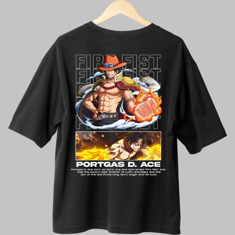 Tricou Anime One Piece - Portgas D. Ace Fist of Fire spate