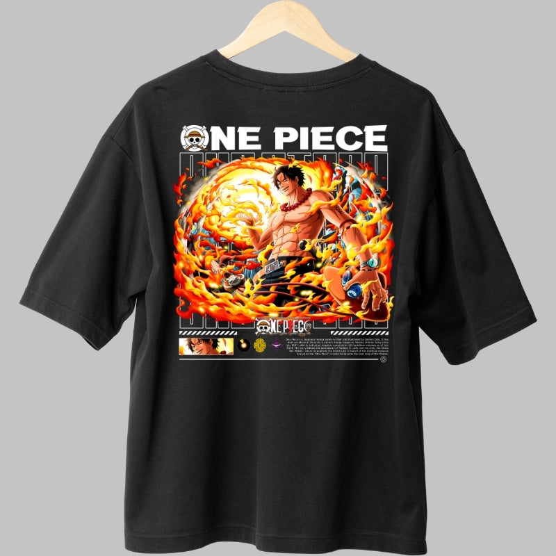 Tricou Anime One Piece - Portgas D. Ace Flacara Infernala spate