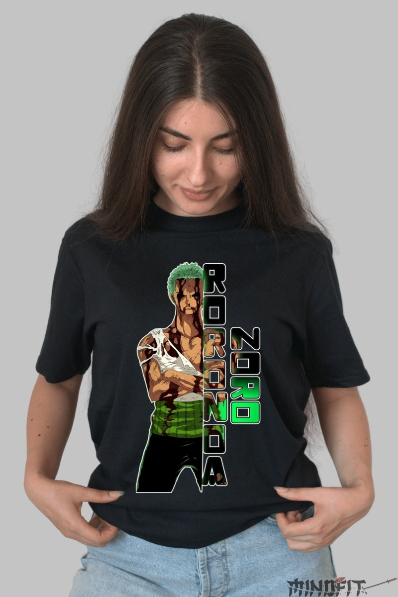 Tricou Anime One Piece - Roronoa Zoro Determinare de Fier dama negru