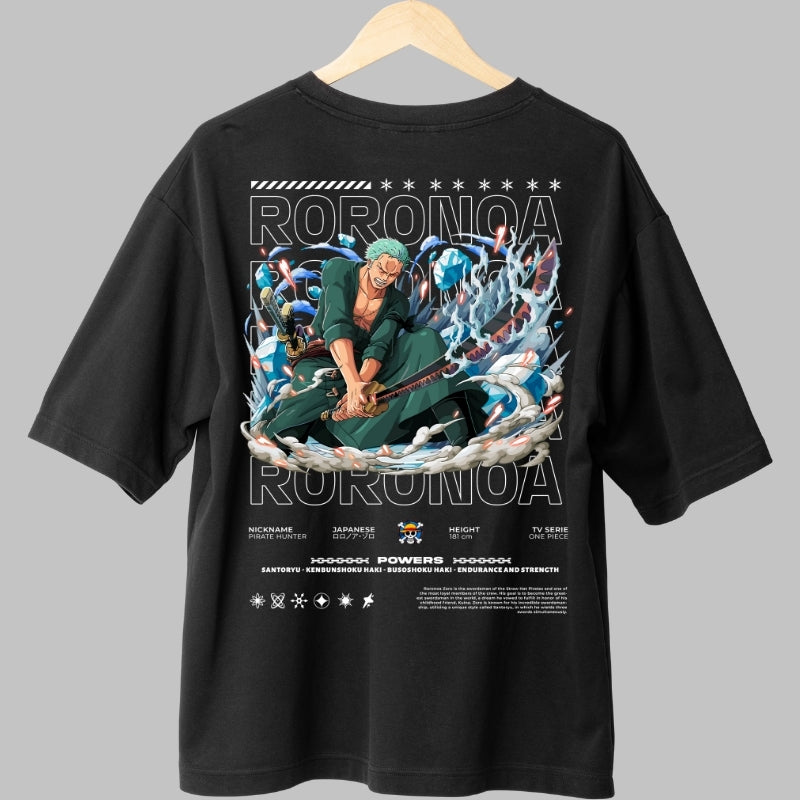 Tricou Anime One Piece - Roronoa Zoro Sabie Demonica spate