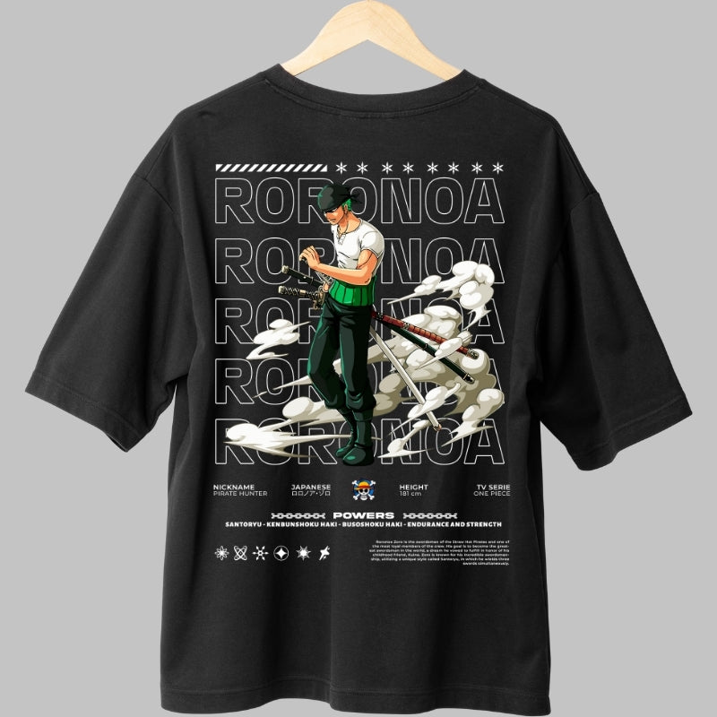 Tricou Anime One Piece - Roronoa Zoro Santoryu Aura spate