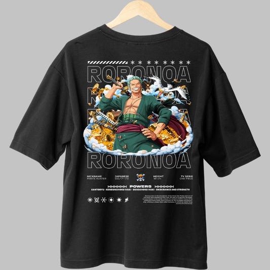 Tricou Anime One Piece - Roronoa Zoro Santoryu Legend spate