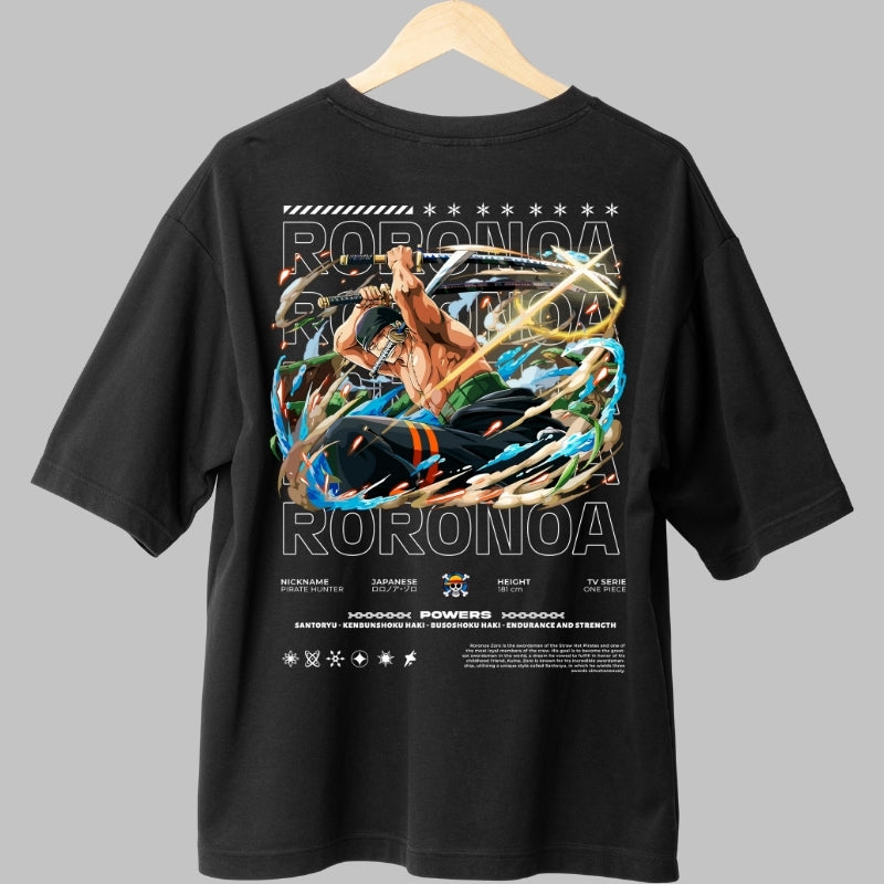 Tricou Anime One Piece - Roronoa Zoro Santoryu Style spate