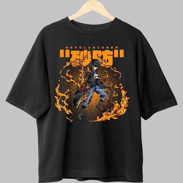 Tricou Anime One Piece - Sabo Flacari Revolutionare