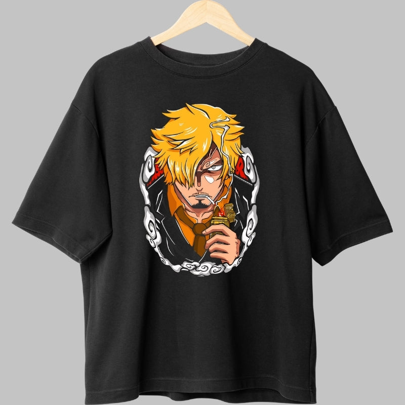 Tricou Anime One Piece - Sanji Raid Suit Fire fata