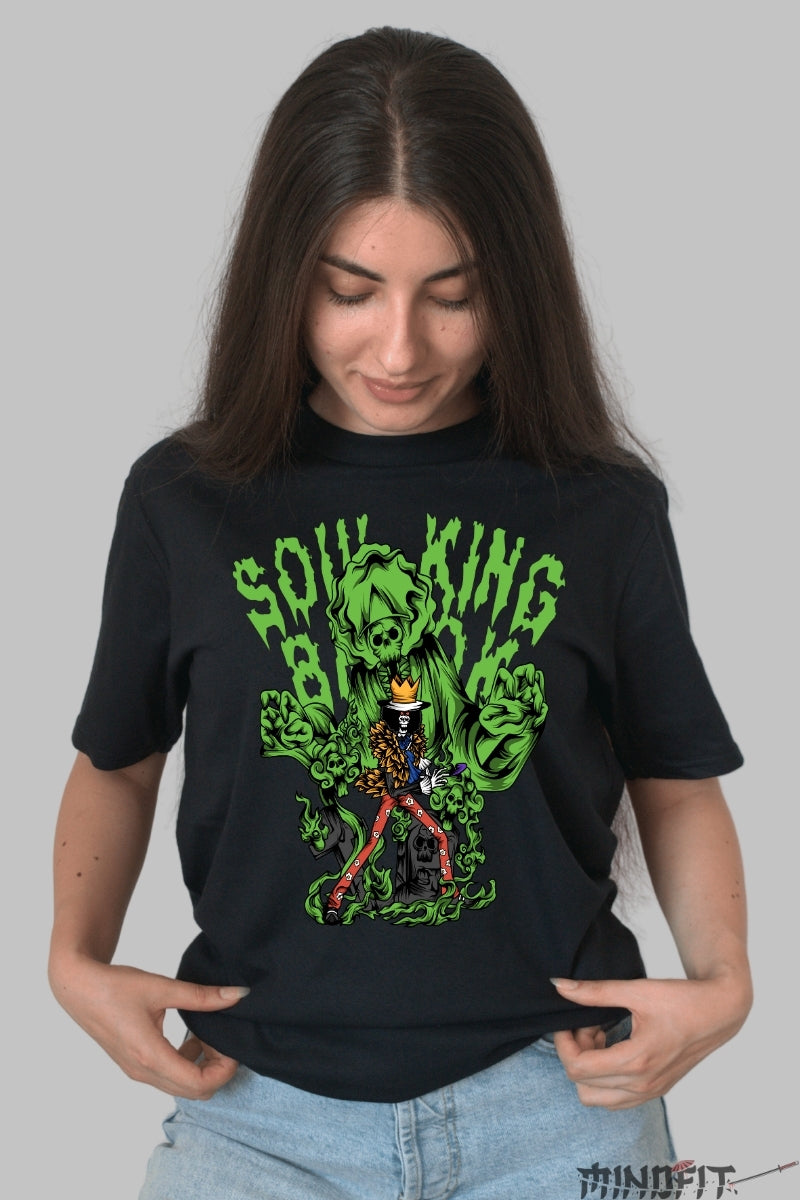 Tricou Anime One Piece - Soul King Brook Reaper Vibe dama negru
