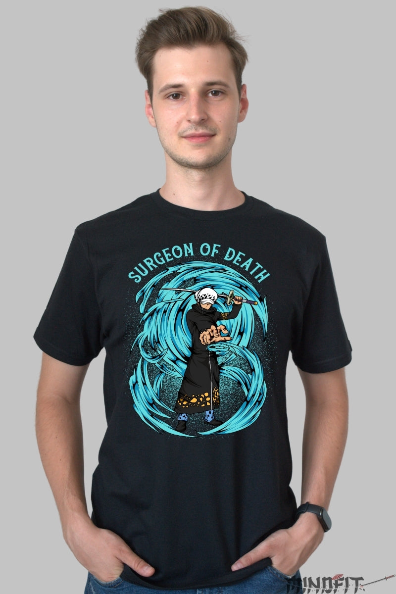 Tricou Anime One Piece - Surgeon of Death Law barbat negru