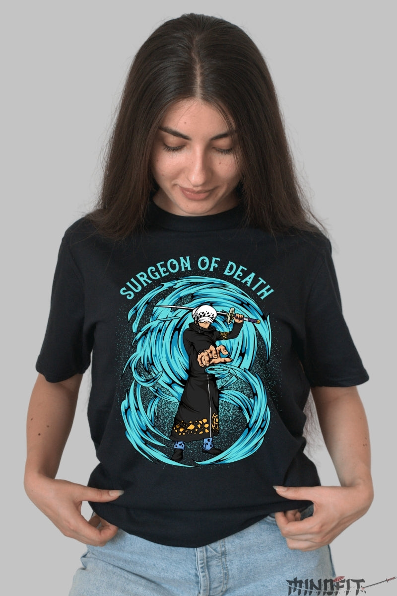 Tricou Anime One Piece - Surgeon of Death Law dama negru