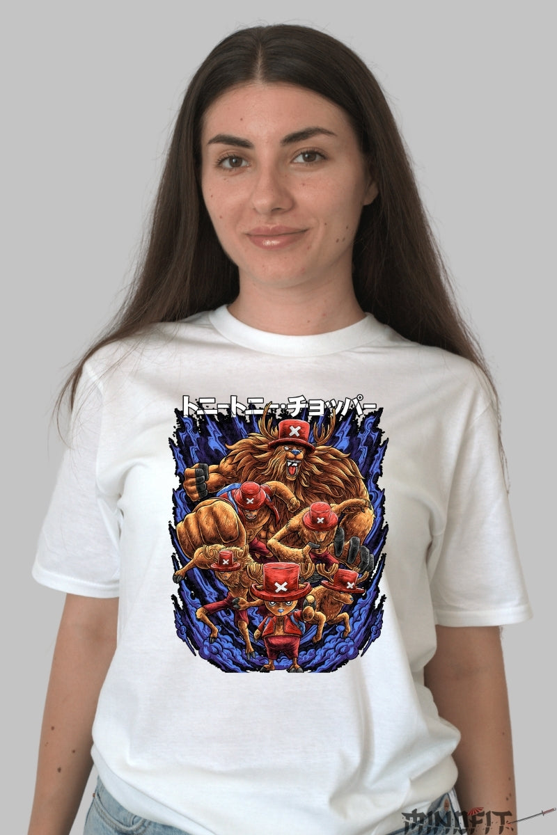 Tricou Anime One Piece - Tony Tony Chopper Beast Mode dama alb