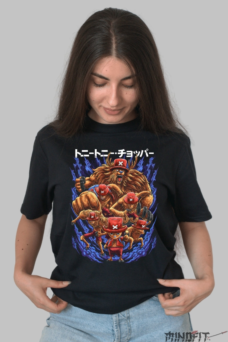 Tricou Anime One Piece - Tony Tony Chopper Beast Mode dama negru