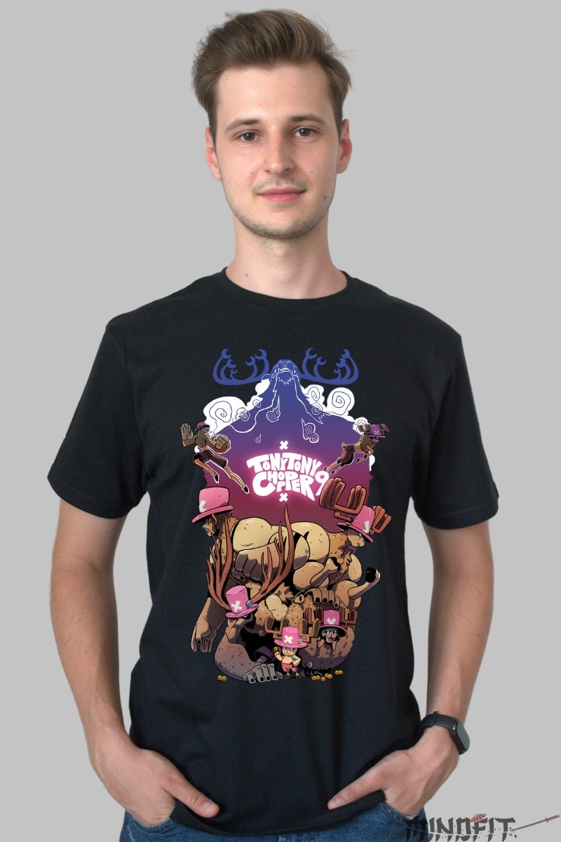 Tricou Anime One Piece - Tony Tony Chopper Evolution barbat negru