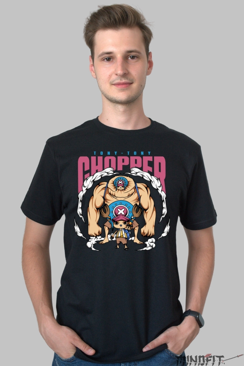 Tricou Anime One Piece - Tony Tony Chopper Forma Monster barbat negru