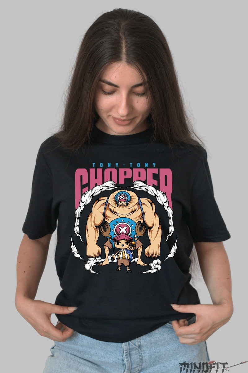 Tricou Anime One Piece - Tony Tony Chopper Forma Monster dama negru