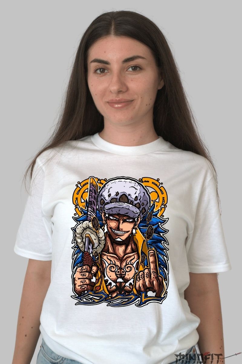 Tricou Anime One Piece - Trafalgar Law Energia Rebelului dama alb