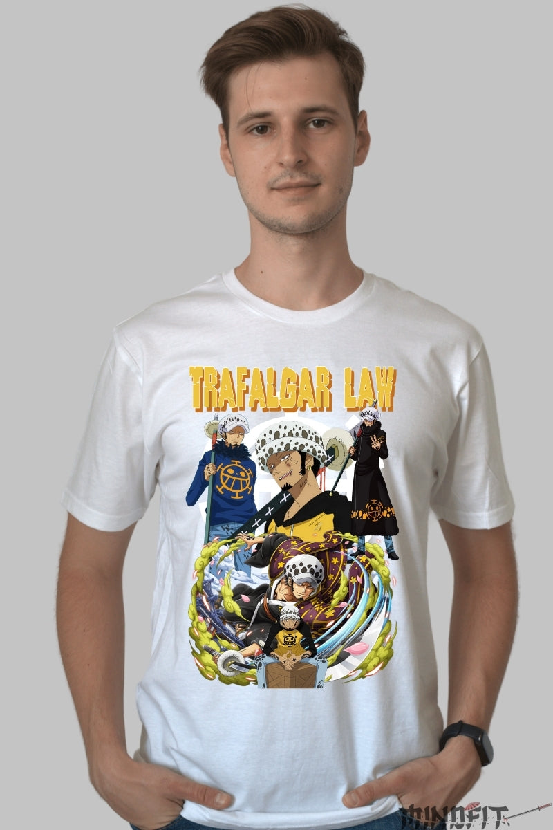 Tricou Anime One Piece - Trafalgar Law Room Power barbat alb