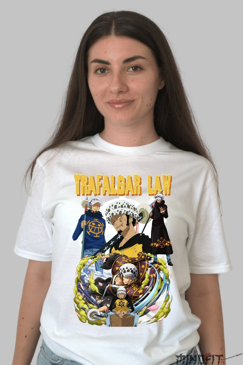Tricou Anime One Piece - Trafalgar Law Room Power dama alb