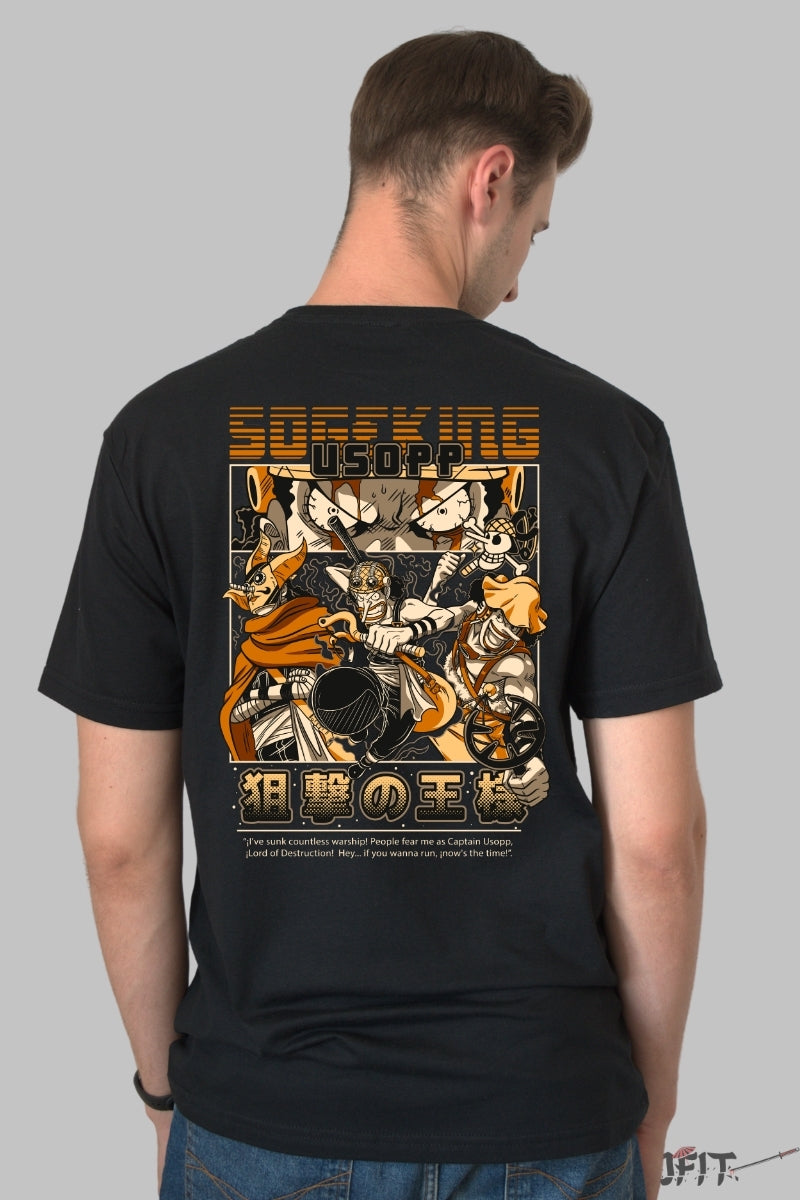 Tricou Anime One Piece - Usopp Sniper King Legend barbat negru