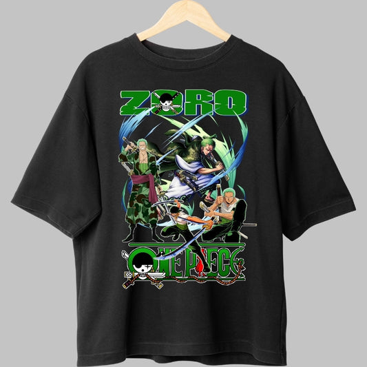 Tricou Anime One Piece - Zoro Slujitorul Sabiei Verzi fata