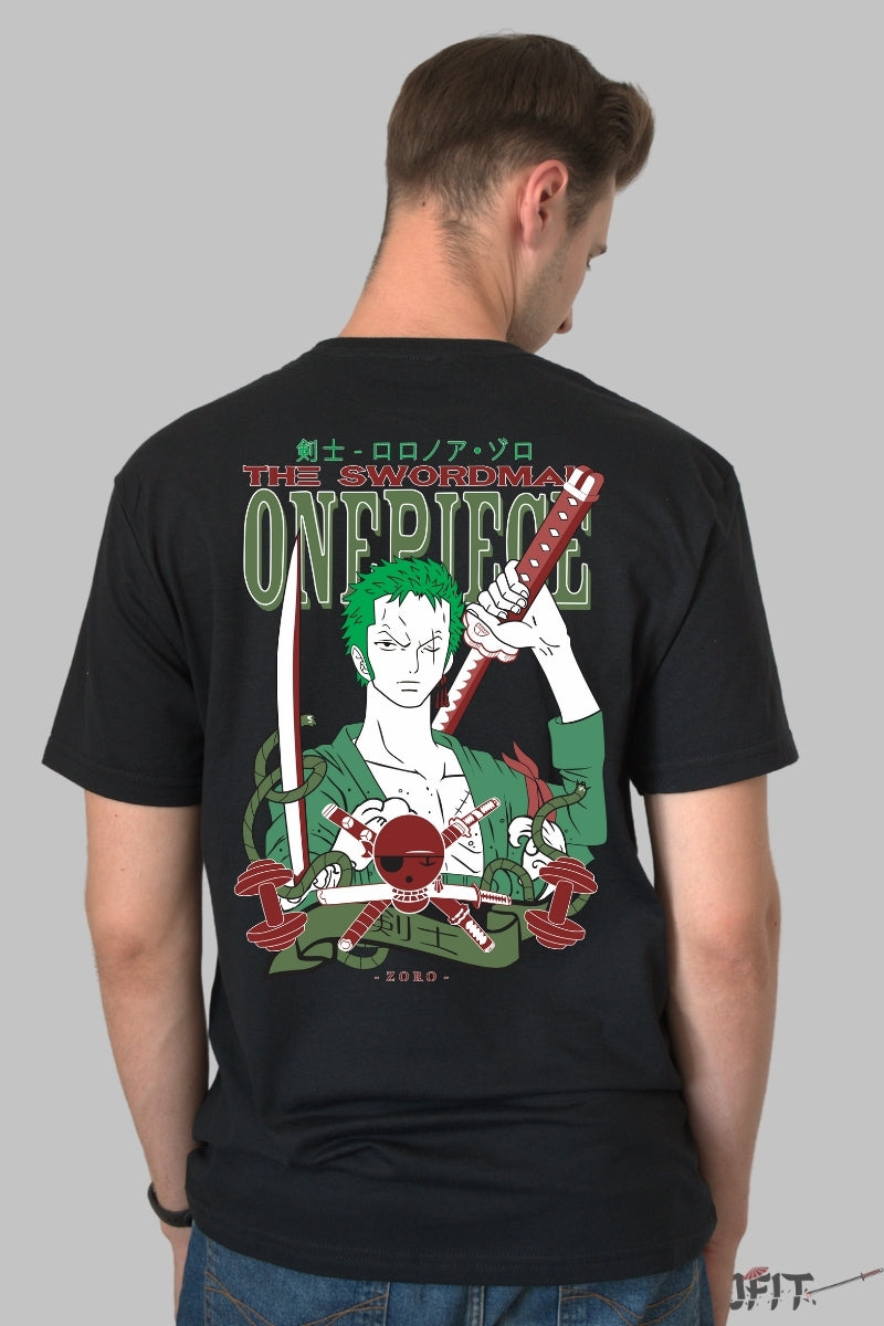 Tricou Anime One Piece - Zoro The Swordsman Power barbat negru