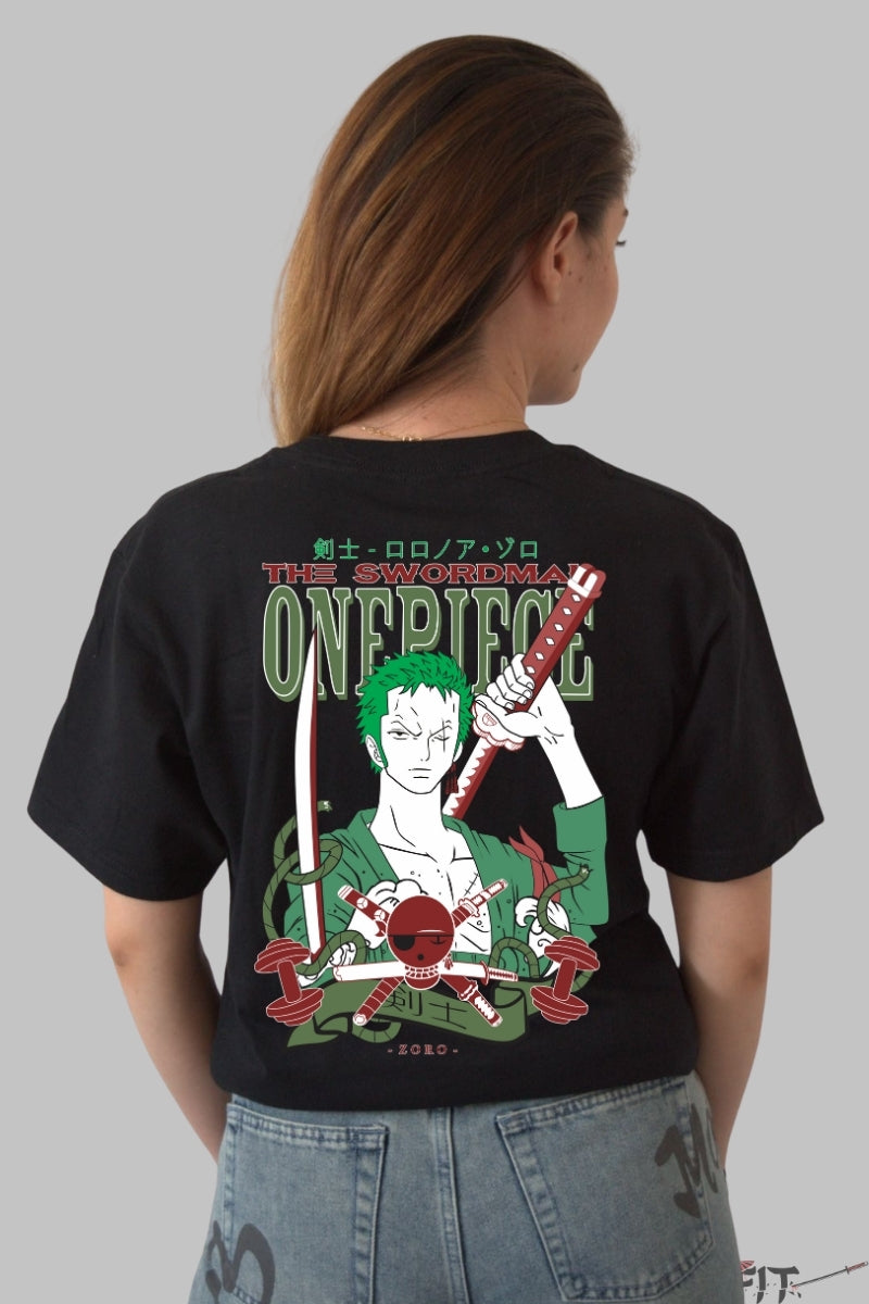 Tricou Anime One Piece - Zoro The Swordsman Power dama negru