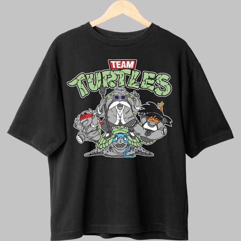 Tricou Anime Parodie – Team Turtles Sensei Mode negru