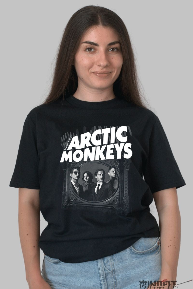 Tricou Arctic Monkeys - Portret Retro in Alb-Negru dama negru