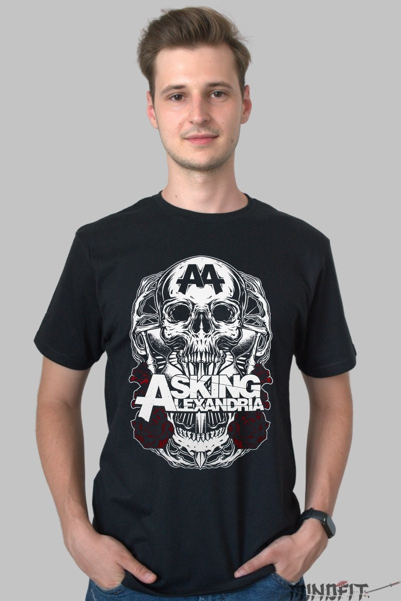 Tricou Asking Alexandria - Skull Roses Edition barbat negru