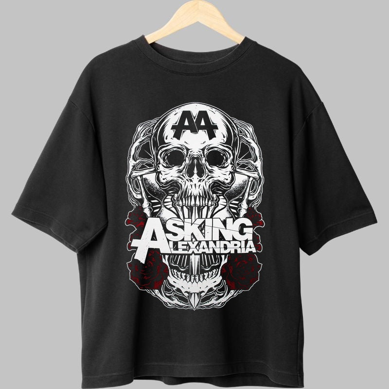 Tricou Asking Alexandria - Skull Roses Edition fata negru