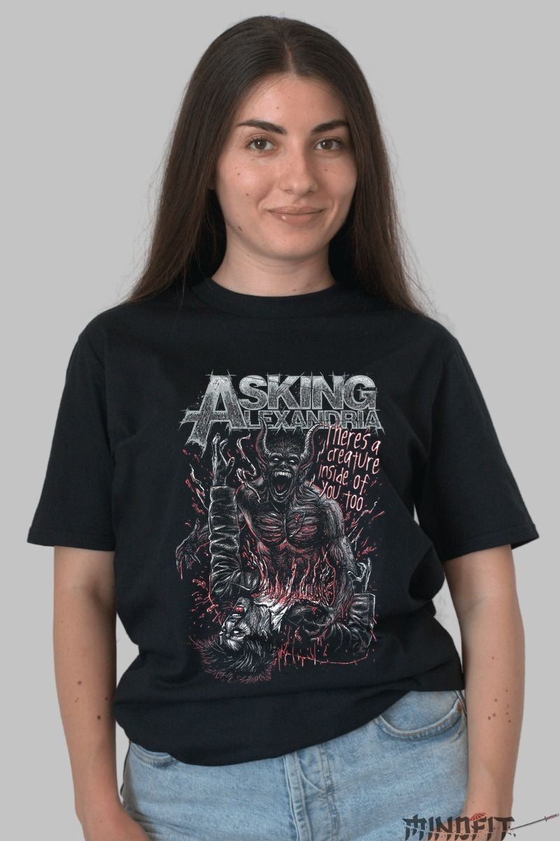 Tricou Asking Alexandria - There-s a Creature Inside dama negru